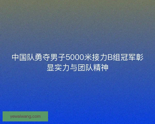 中国队勇夺男子5000米接力B组冠军彰显实力与团队精神